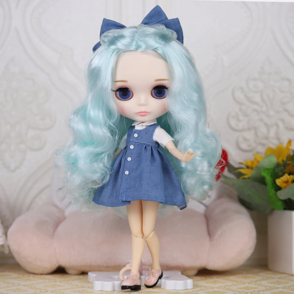 ICY DBS Blythe 1/6 BJD Doll - 30cm Jointed Body with White Skin & Shiny/Matte Face