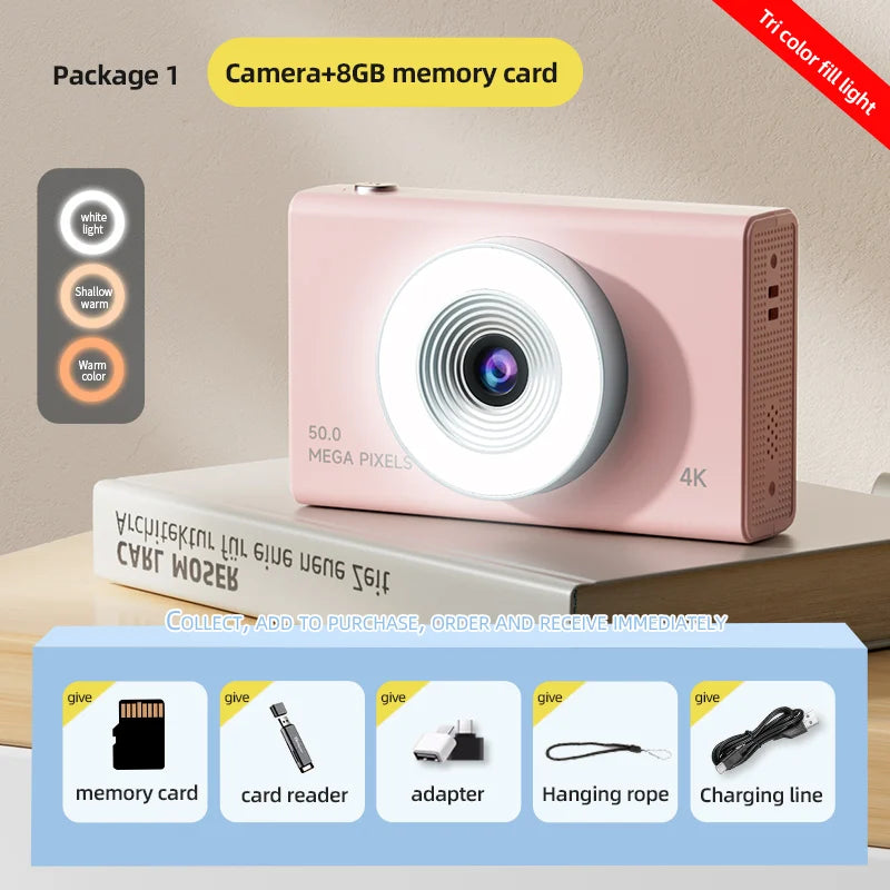 Xiaomi 4K Digital Camera – 50MP Autofocus Portable Retro Camera, CCD Travel & Student Camera