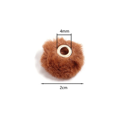 10pcs Plush Fur Ball Beads – Multicolor Pompom Spacer Beads for DIY Jewelry, Earrings & Bracelets
