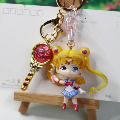 New Sailor Moon Car Keychain — Tsukino Usagi Anime Figure Keyring, Backpack Pendant Doll, Kids’ Collectible Toy Gift