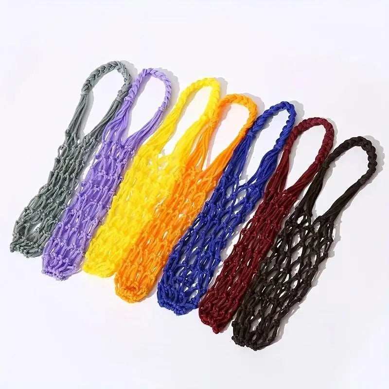 Portable Crochet Cup Holder Bag – Foldable Woven Bottle & Coffee Mug Carry Net Cover