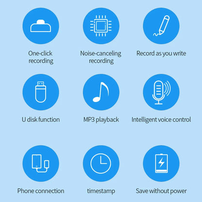 Digital Voice Recorder Pen — Professional Audio WAV Recording, Rechargeable Dictaphone & MP3 Player