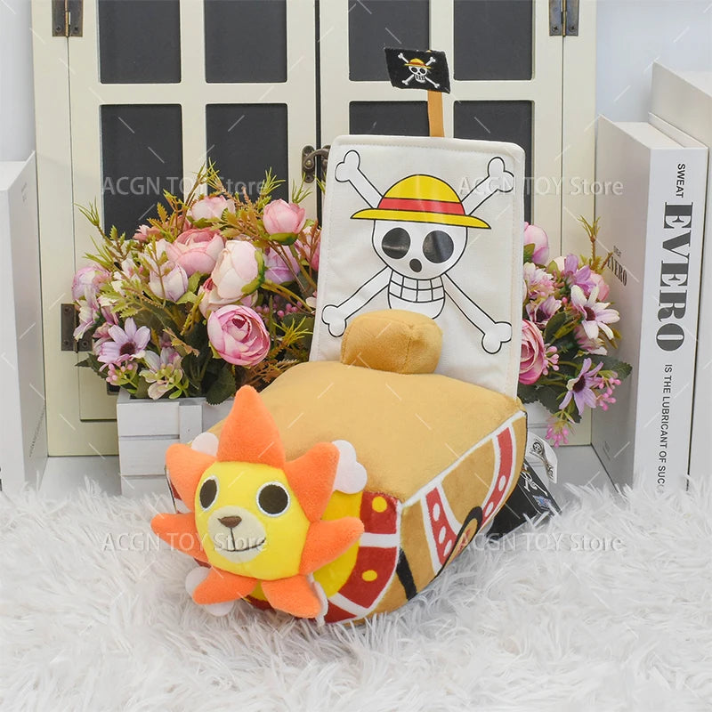 One Piece Plush Ship Toy — Thousand Sunny & Going Merry Soft Pillow for Kids, 21/37CM Birthday Gift