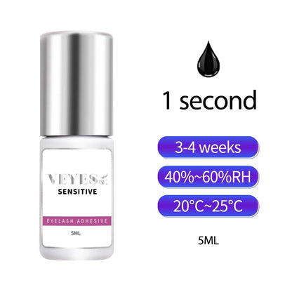 Veyes Inc 5ml Eyelash Extension Glue — Veyelash Fast-Drying Strong Lash Adhesive, 0.5 Sec Dry Time, 7-Week Retention for Volume Lashes