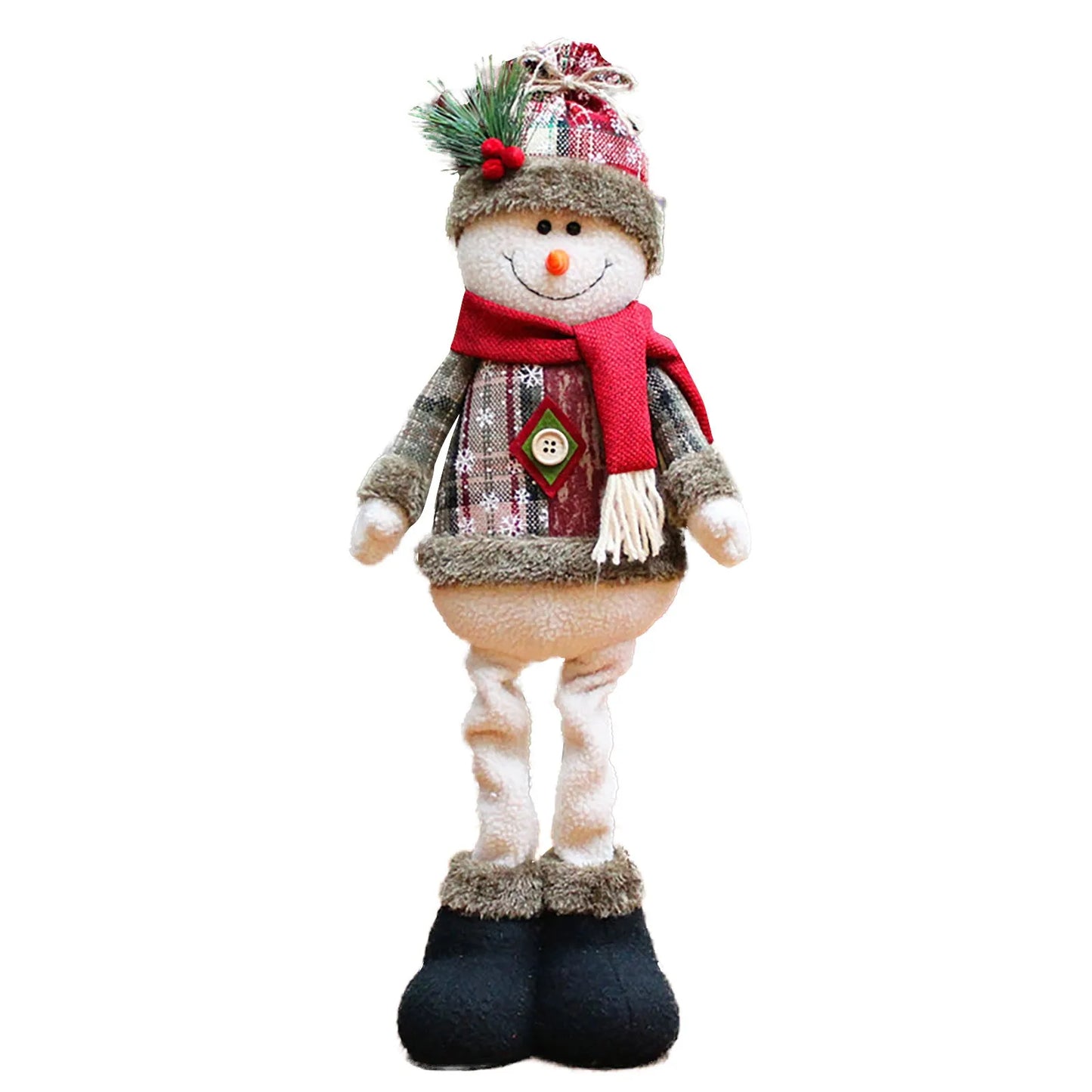 3PCS Christmas Decorative Dolls – Reindeer, Snowman & Santa Claus Standing Ornaments for Merry Christmas and New Year Celebration
