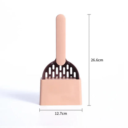 Plastic Cat Litter Scoop with Base | Self-Cleaning Shovel for Cat Litter Box | Kitten Toilet Clean Tools & Supplies