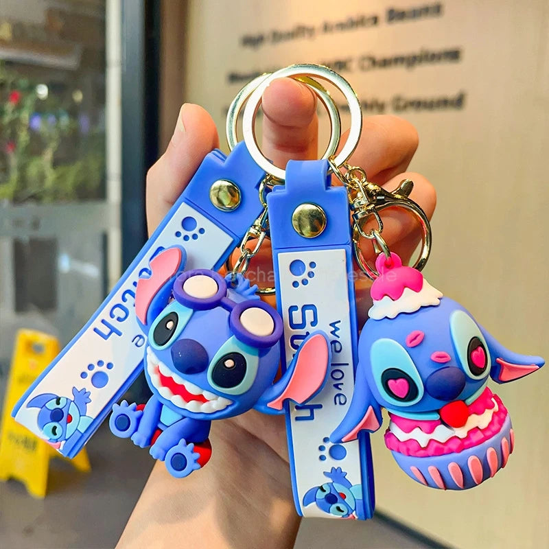 Anime Disney Keychain - Cute Mickey Mouse, Minnie, Lilo and Stitch Cartoon Keyring, Ornament and Car Pendant, Perfect Kids Gifts