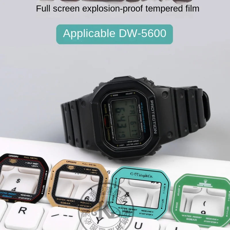 Tempered Mirror Glass Screen Protector for Casio DW-5600 GM-5600 GW-B5600 - Reflective Watch Display Film Accessory