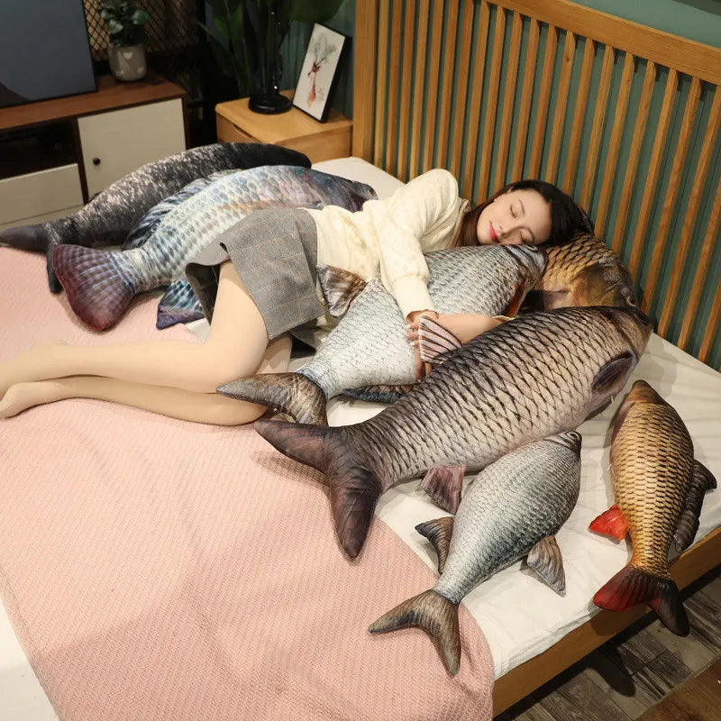 Simulation Fish Plush Toy - Soft Stuffed Animal Pillow Cushion for Kids Girls Christmas Gift and Home Decor