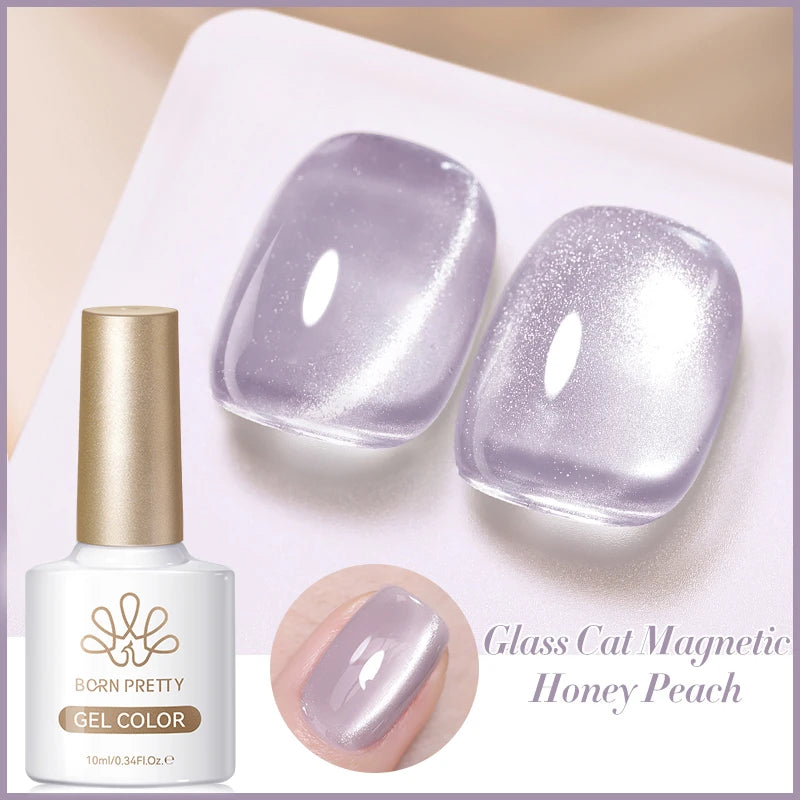 BORN PRETTY Cat Magnetic Gel Nail Polish 117 Colors 10ml Full Coverage Semi-Permanent Soak-Off Nail Varnish for Salon Manicure Glitter Cat Eye Nails