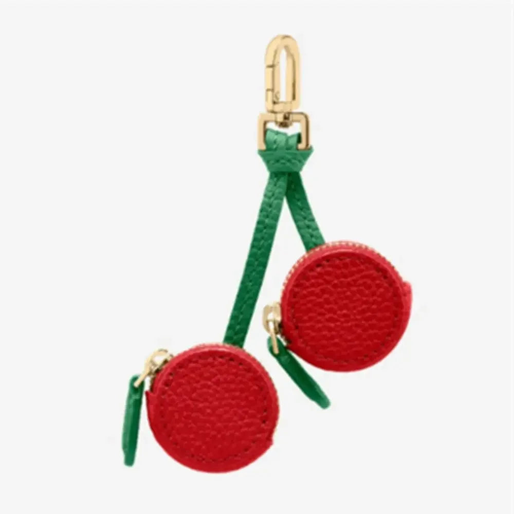 Mini Cherry & Strawberry Coin Purse – Cute PU Leather Keychain Bag for Earphones and Small Storage, Korean Style