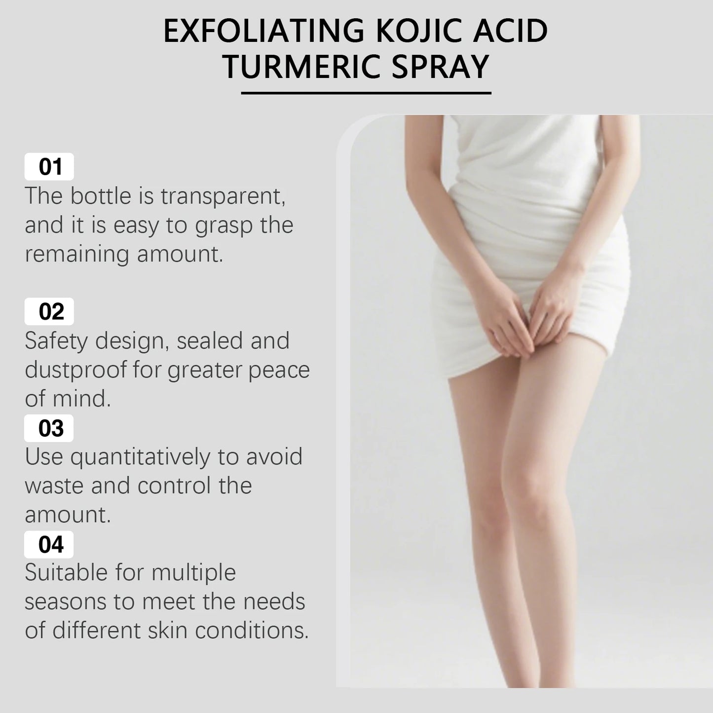 Kojic Acid Turmeric Skin Care Spray - Collagen Nourishing Formula for Glowing Skin & Improved Firmness