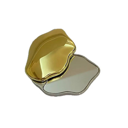 Elegant Heart-Shaped Makeup Mirror - Portable Mini Pocket Mirror for Purse & Travel