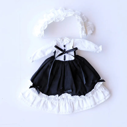 Blythe Doll Clothes – Wine Red & White Princess Dress with Lace for YMY, Licca, Azone OB24/OB27 Dolls