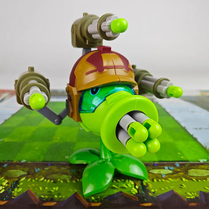 Plants vs Zombies Gatling Pea Shooter & Egyptian Zombie Toy Set – Full Game Scene Figures for Kids Gift