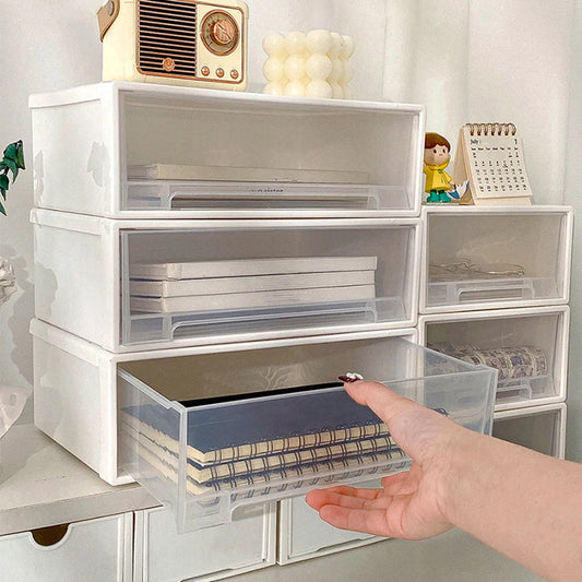 Desktop Jewelry Organizer Box - Stackable Pull-Out Drawer Storage for Bracelets & Necklaces