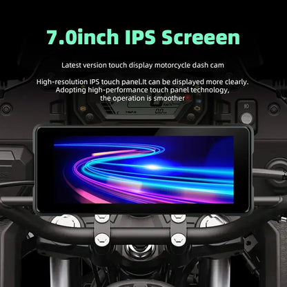 7-Inch Motorcycle GPS Navigation with Wireless Apple CarPlay & Android Auto – Waterproof Touchscreen Display, BT Connectivity, IPX7