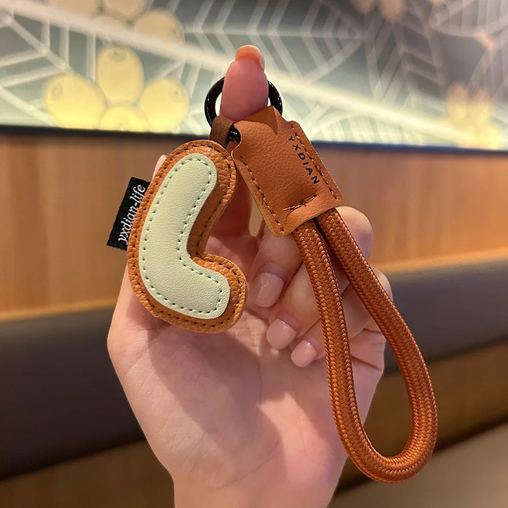 A-Z Leather Initial Keychain - Braided Wristband Pendant for Men & Women, Car, Bag & Phone Case Charm