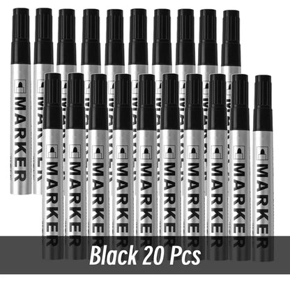 Permanent Waterproof Paint Marker Pen – Quick-Dry Black Ink for Tires, Oily Surfaces & Signature Writing Stationery Tool