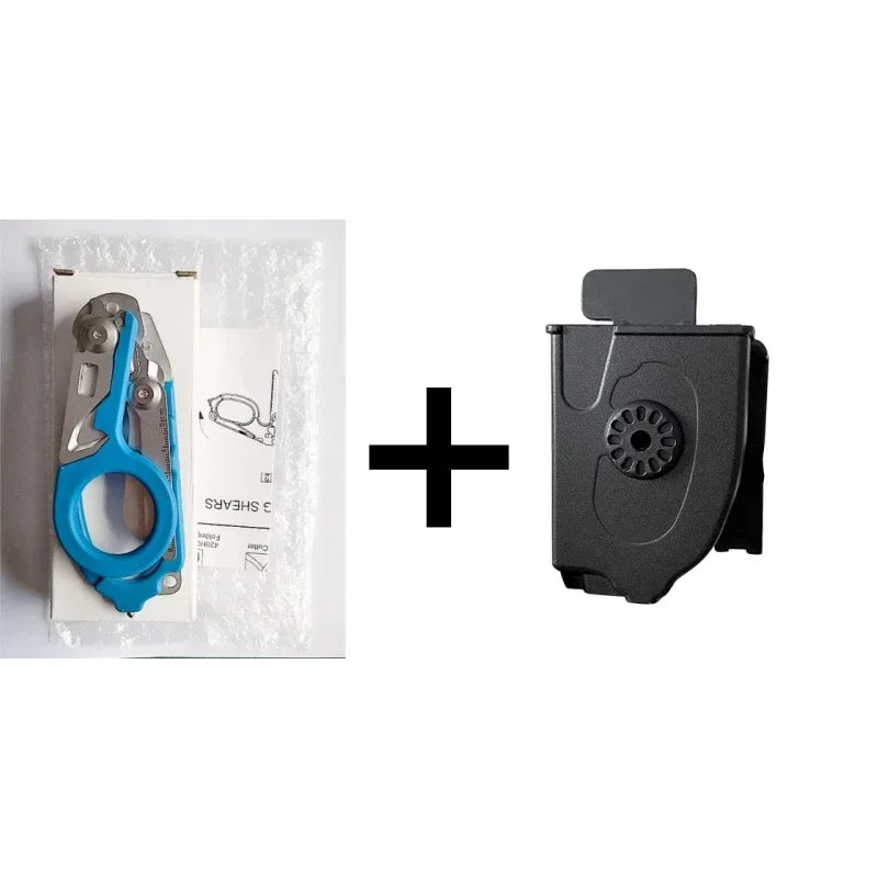 Folding Trauma Scissors - Emergency Rescue Cutter with Glass Breaker for Outdoor Use