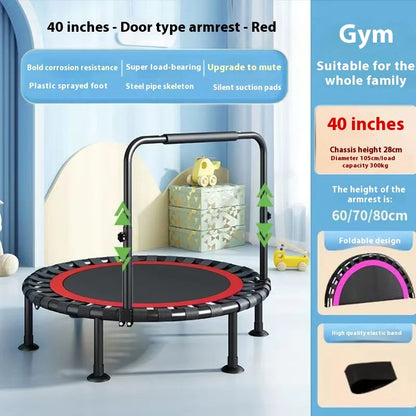 Household Indoor Trampoline – Foldable Thickened Steel Pipe Bounce Bed for Kids and Adults