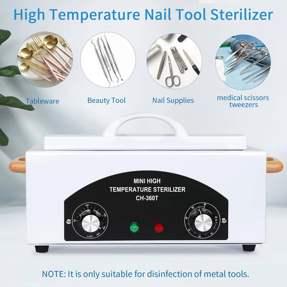 300W Metal Tools Sterilizer - High Temperature Dry Heat Sterilizer for All Metal Nail Tools
