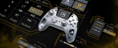 Interactive Screen Wireless Gaming Controller – Hall Effect Stick, RGB Light, 1800mAh, Charging Dock, Compatible with Switch/PC/iOS/Android