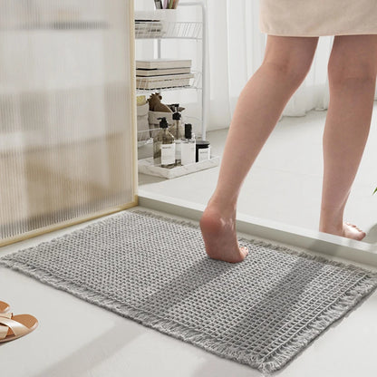 Absorbent Bathroom Carpet - Non-Slip Soft Bath Mat, Machine-Washable Doormat for Toilet & Bathtub