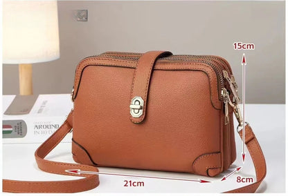 PU Leather Small Square Crossbody Bag - Elegant Casual Shoulder Handbag for Women