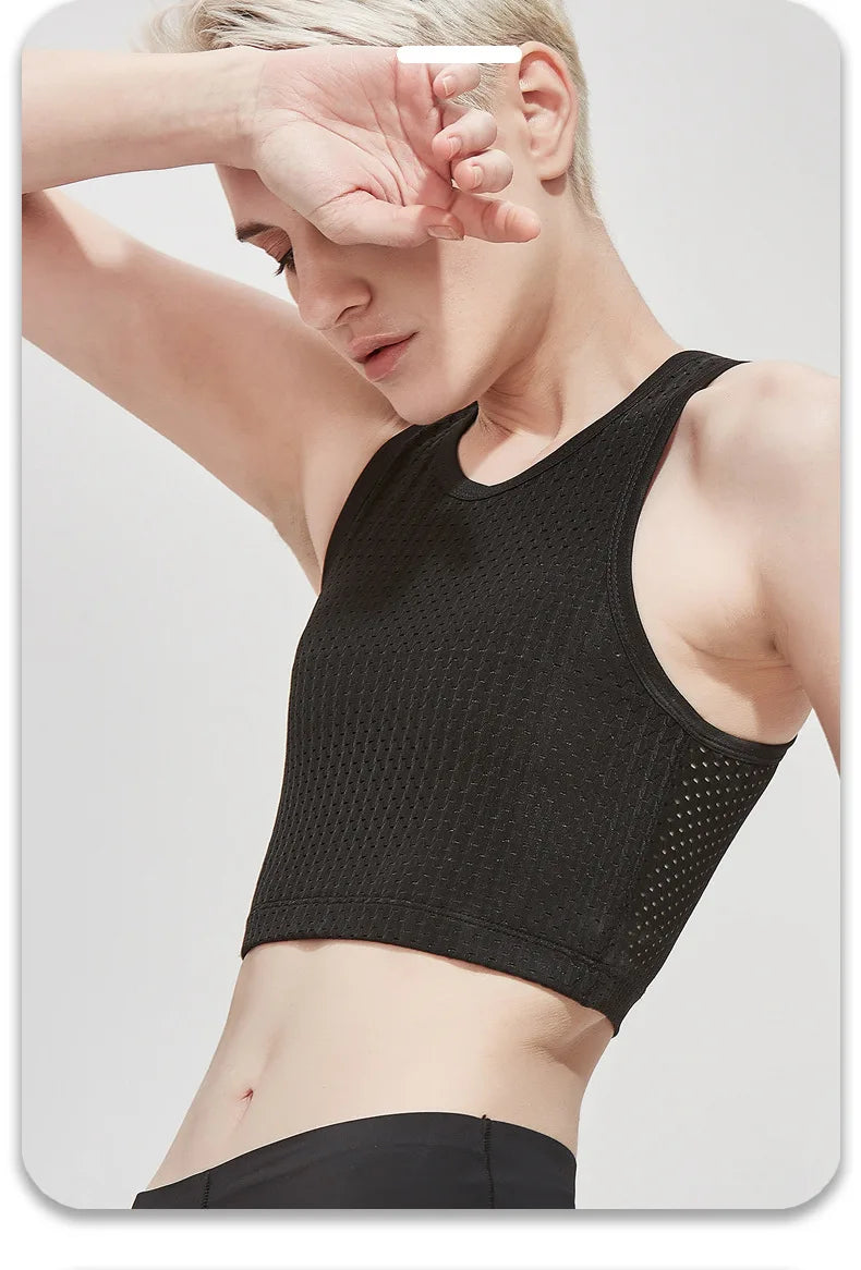Hollow Out Breathable Chest Binder – Women’s Lesbian FTM Corset Vest, Summer Thin Tank Top Shaper Bustier