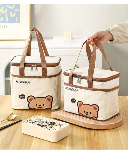 WORTHBUY Cute Thermal Lunch Bag – Large Capacity Insulated, Waterproof & Portable Picnic Cooler for Students
