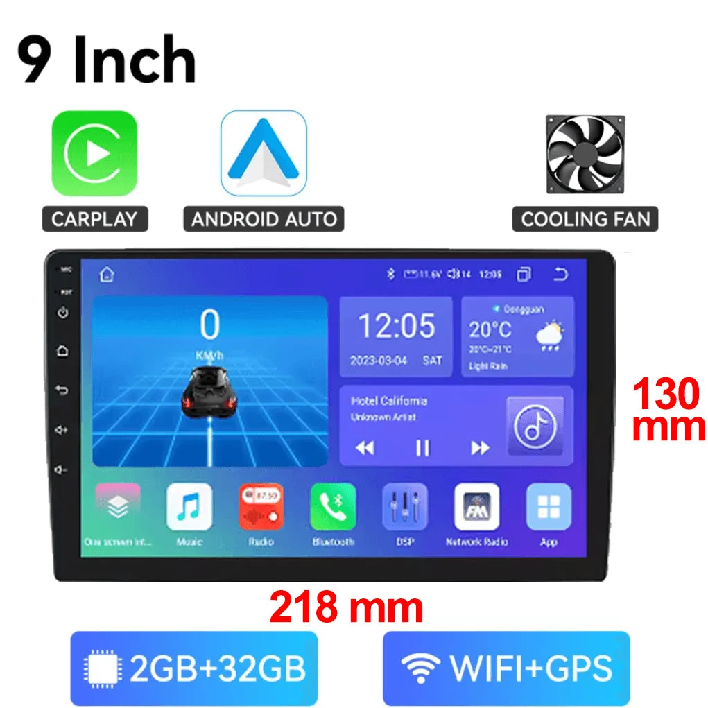 7/9/10-Inch Android 13 Car Radio - Wireless CarPlay, Bluetooth, 64GB Multimedia Stereo