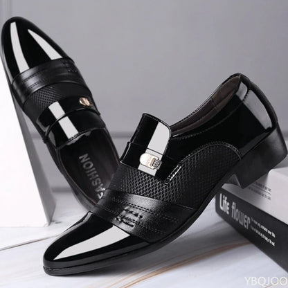 Men’s Pointed Toe Formal Shoes - Comfortable Low-Cut Office Wedding and Daily Dress Shoes