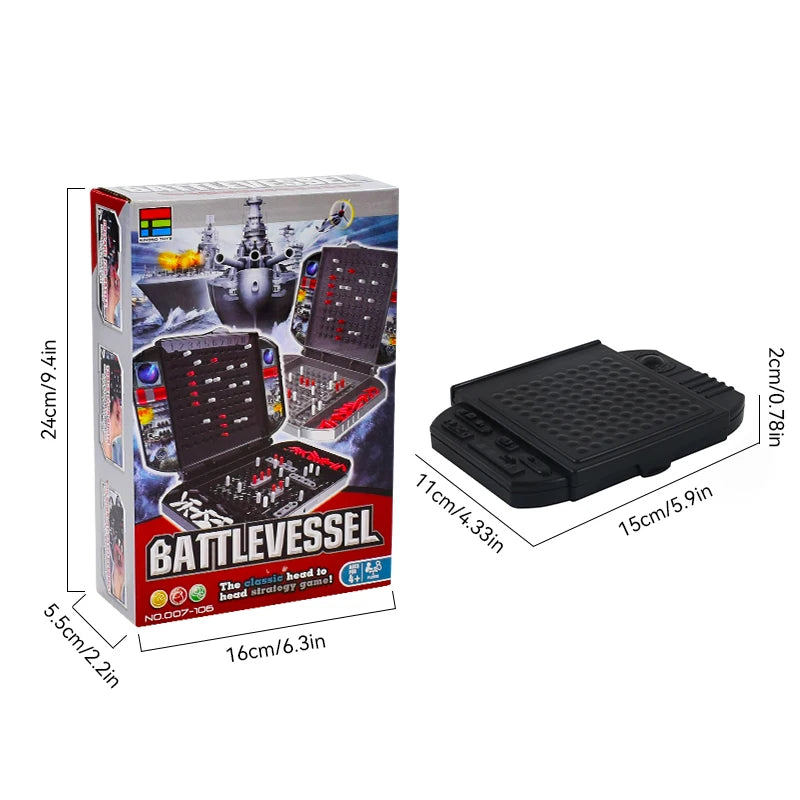 Children's Warship Sea Ship Board Game – Classic Two-Player Battleship Naval Combat Strategy Game for Kids