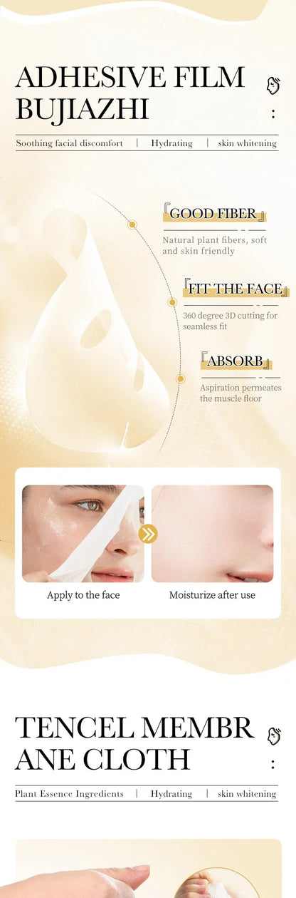 15pcs 24K Gold Hyaluronic Acid Face Mask, Firming, Moisturizing, Anti-Wrinkle, Whitening Skin Care Masks