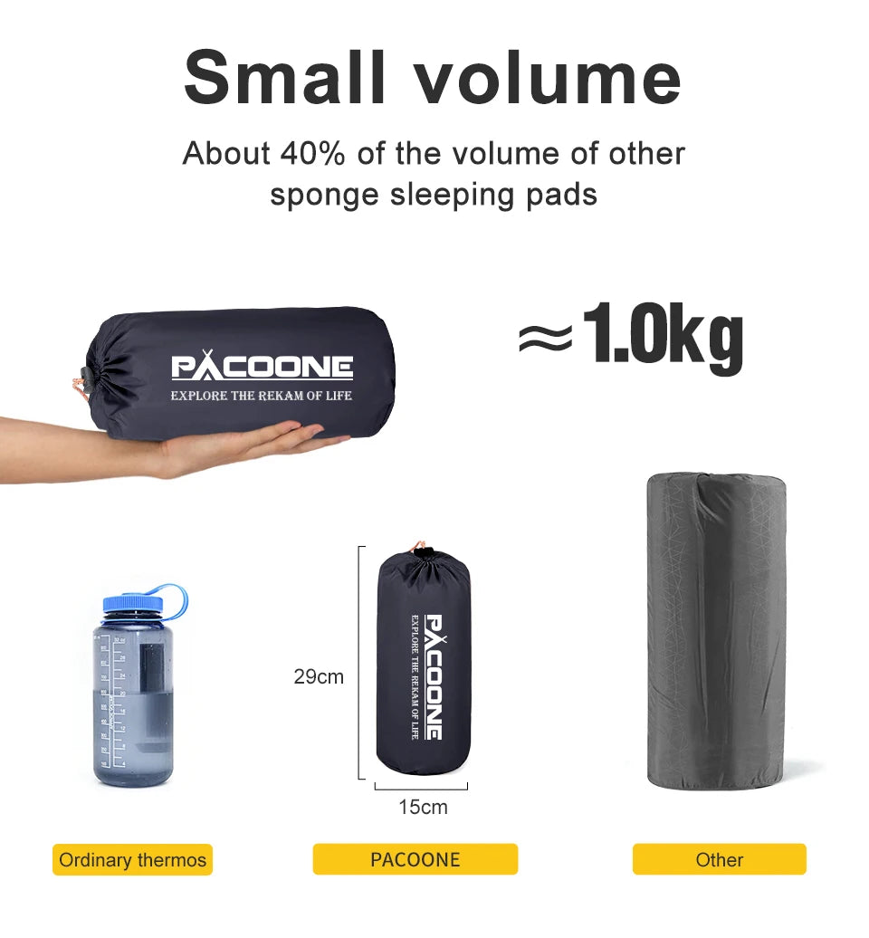 Thick Ultralight Self-Inflating Camping Mattress - Outdoor Air Mattress with Built-In Pump for Travel, Hiking, Fishing