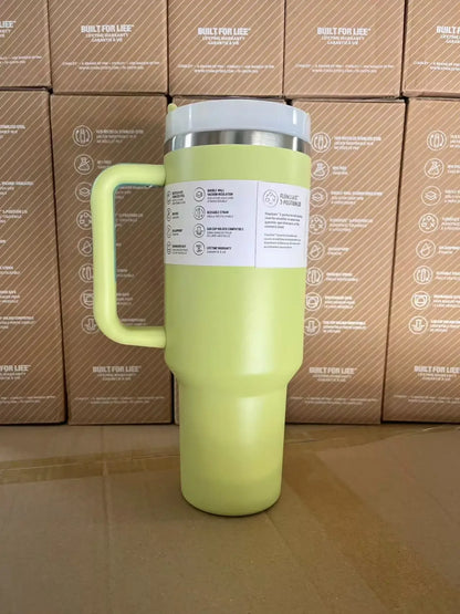 Stainless Steel Travel Mug with Straw Lid – 30oz/40oz Vacuum Insulated Car Cup, Double Wall Iced Thermal Tumbler