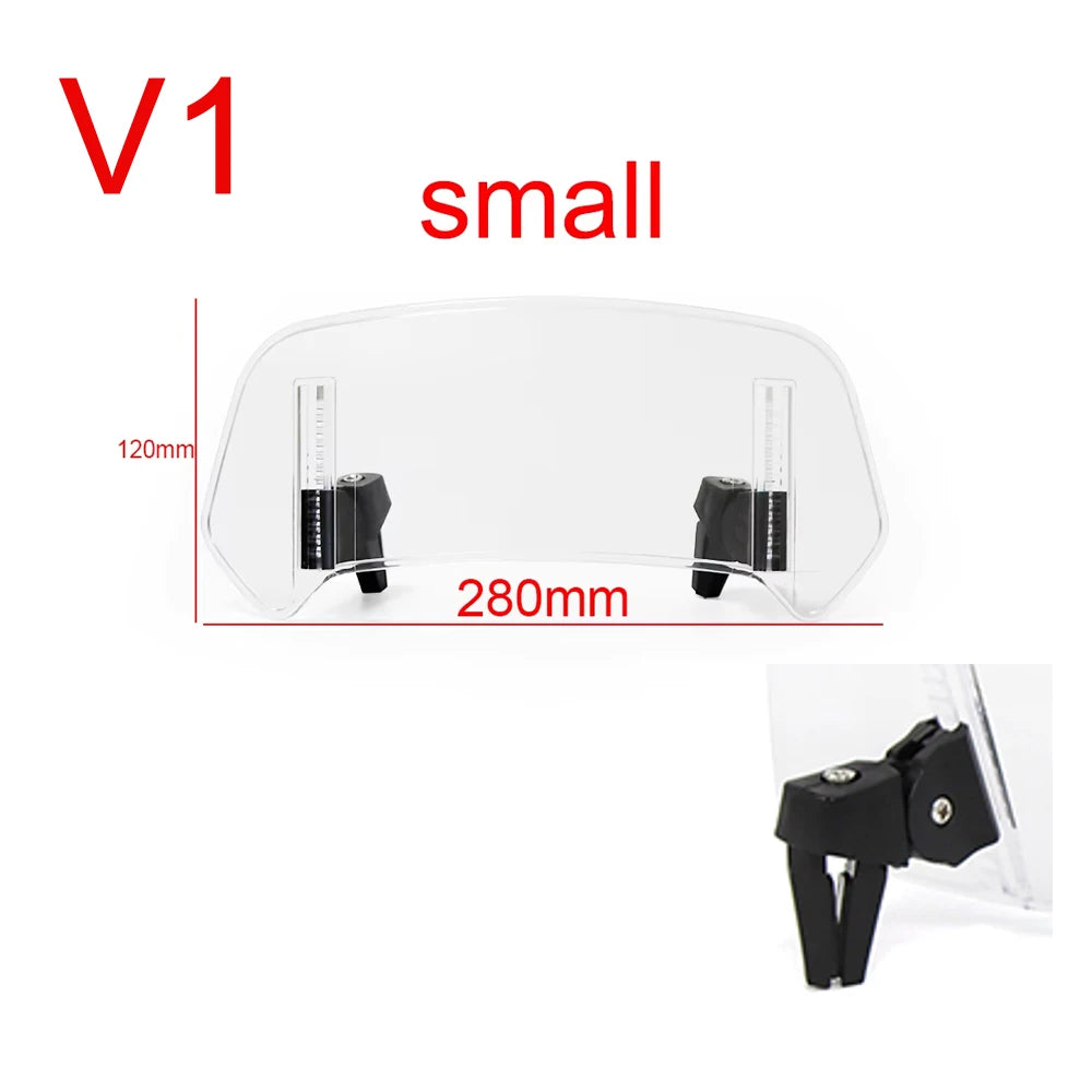 Universal Motorcycle Windshield Extension – Adjustable Clamp-On Wind Deflector Spoiler for BMW, Kawasaki, Yamaha, Honda & Suzuki Bikes