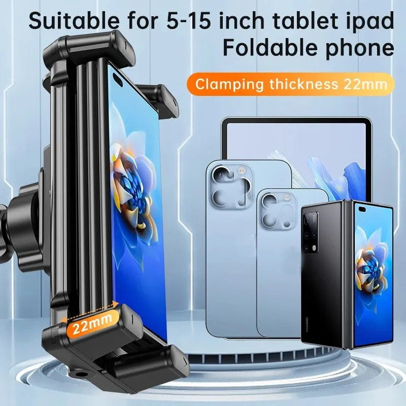 Car Dashboard Tablet & Phone Holder — Suction Mount for 7"-15" Tablets and 4"-7" Phones