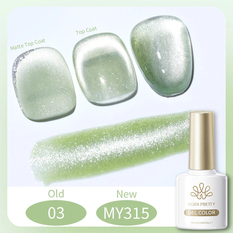 BORN PRETTY Cat Magnetic Gel Nail Polish 117 Colors 10ml Full Coverage Semi-Permanent Soak-Off Nail Varnish for Salon Manicure Glitter Cat Eye Nails