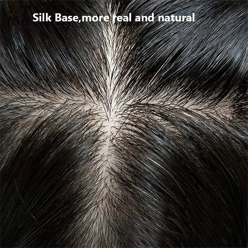 Silk Top Base Clip-In Hair Topper for Women – Real Human Hair Extension, Thin & Breathable Hairpiece
