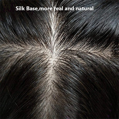 Silk Top Base Clip-In Hair Topper for Women – Real Human Hair Extension, Thin & Breathable Hairpiece