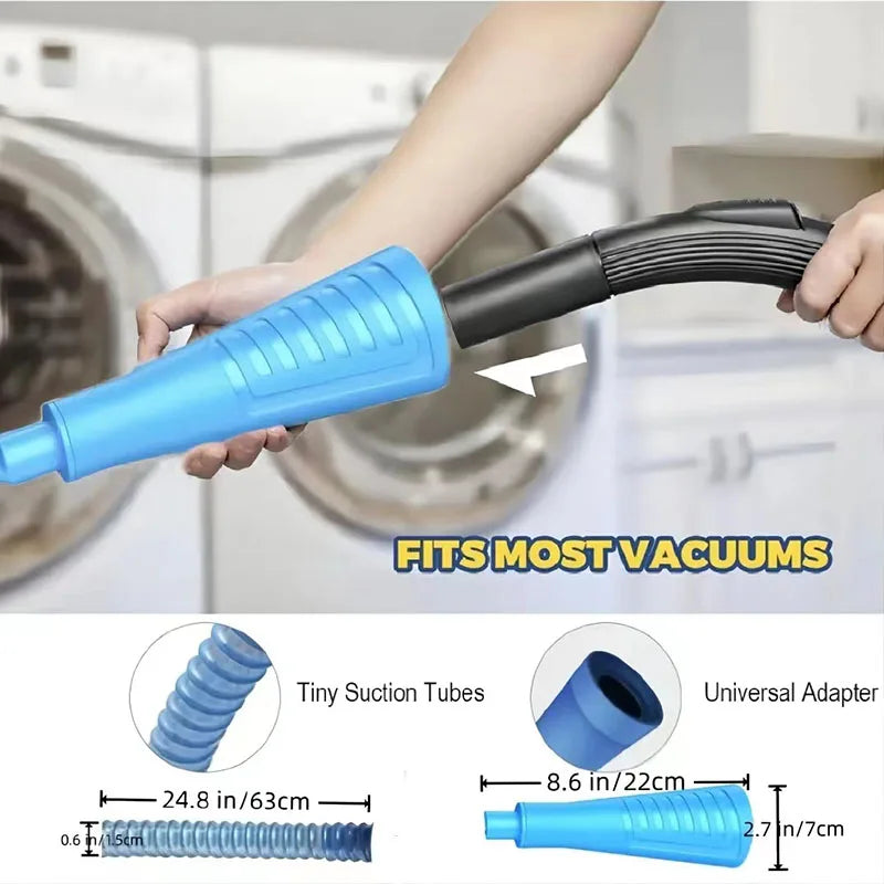 Bendable Dryer Vent Cleaner Kit - Vacuum Attachment with Guide Wire for Easy Lint Removal, Includes Cleaning Hose - Keep Your Dryer Efficient