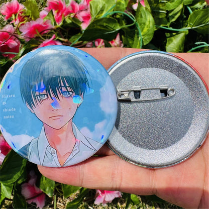 The Summer Hikaru Died Yoshinori Cosplay Badge - 58mm Tinplate Pin Brooch Collectible Gift