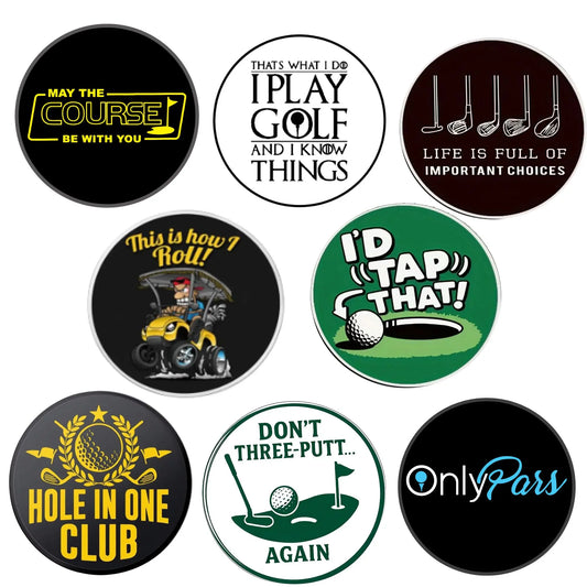 8-Piece Funny Golf Ball Marker Set - Golf Accessories and Gifts for Men, Dads, Boyfriends, Husbands, Birthdays, Retirement, and Father’s Day