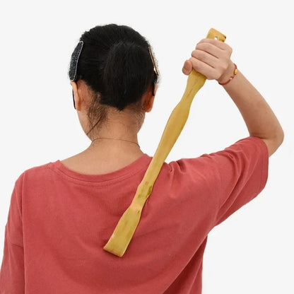 Bamboo Back Scratcher and Body Roller - Durable Wooden Massager Stick