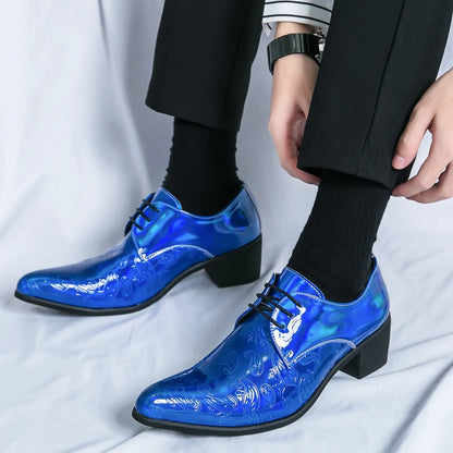Men’s Gold Chelsea Dress Shoes - Pointed Toe Trendy Formal Party Shoes Size 38-46