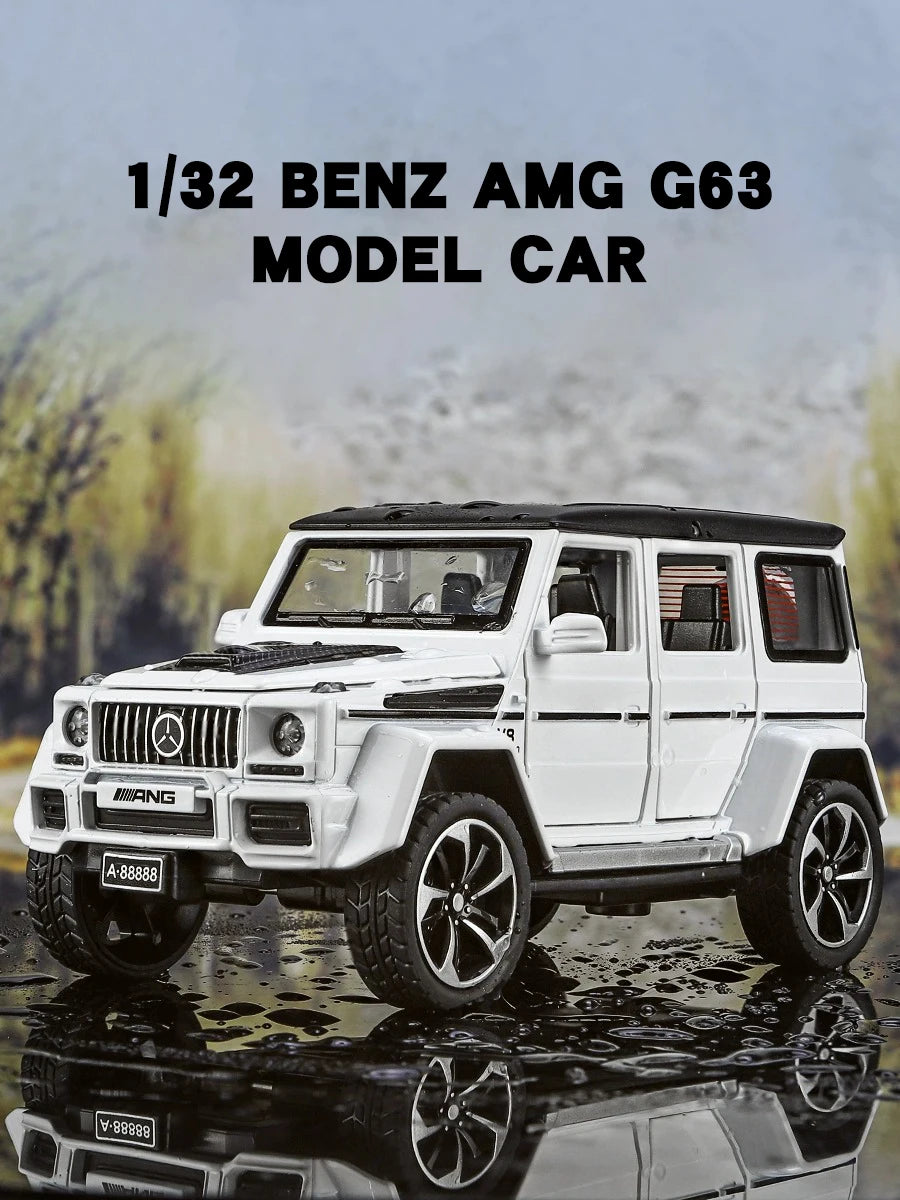 1:32 Mercedes Benz G63 Diecast Model Car with Sound & Light – Off-road SUV Miniature Alloy Toy Gift for Boyfriend