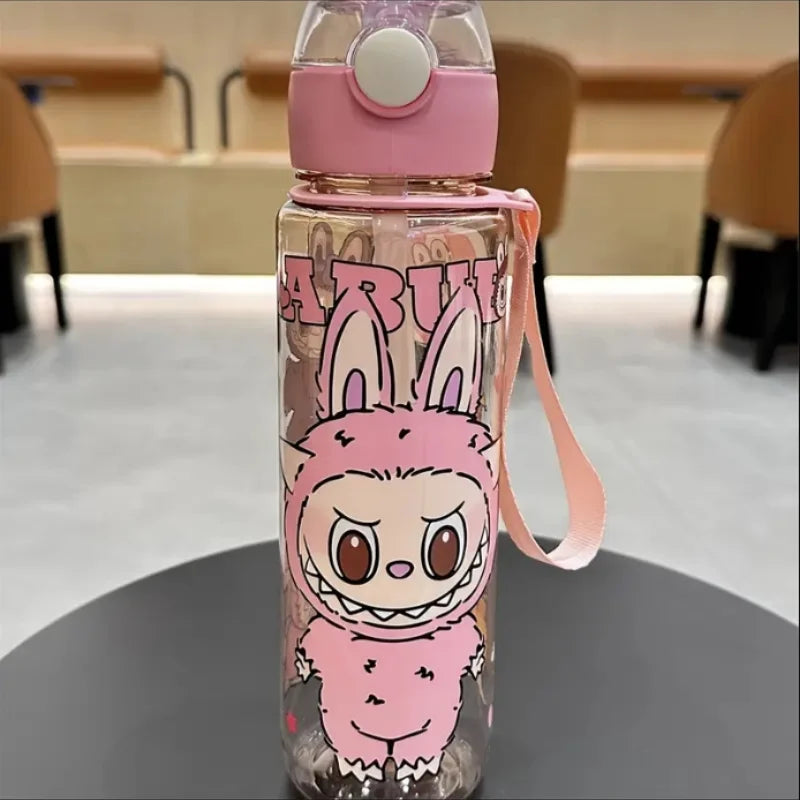 BPA-Free Cartoon Water Bottle with Straw — Leak-Proof Portable Bottle for Sports, Fitness & Travel