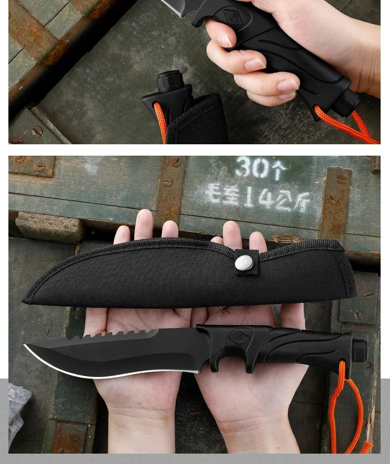Outdoor Tactical Straight Knife — Portable EDC Survival & Self-Defense Tool